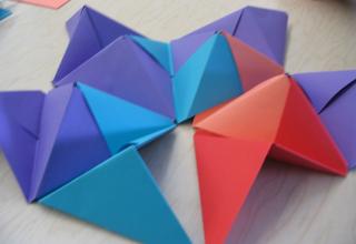 This is a photo of one of the paper folding steps.