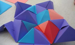 This is a photo of one of the paper folding steps.